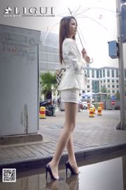 Ke Xin "Rainy Day Street Shooting OL" [Li Gui] ขาสวยและเท้าไหม